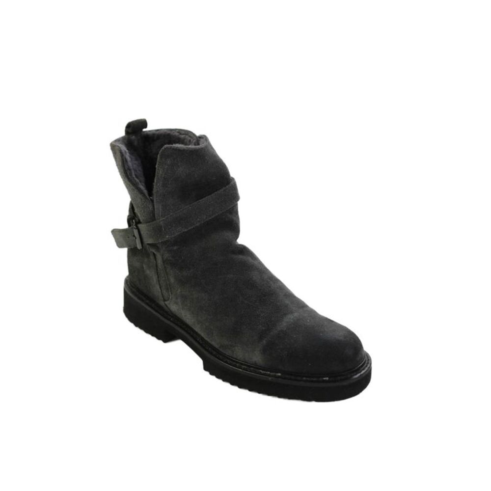Vince Womens Suede Belted Pull On Ankle Boots Grey Size 38.5 8.5